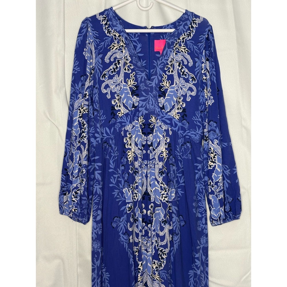 Lilly Pulitzer Wexlee Long Sleeve Maxi Dress Alba Blue Baja Cove 12 - Picture 5 of 8